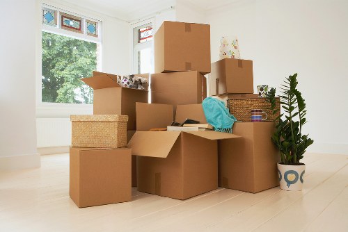 Office equipment being moved during removals in Kentishtown